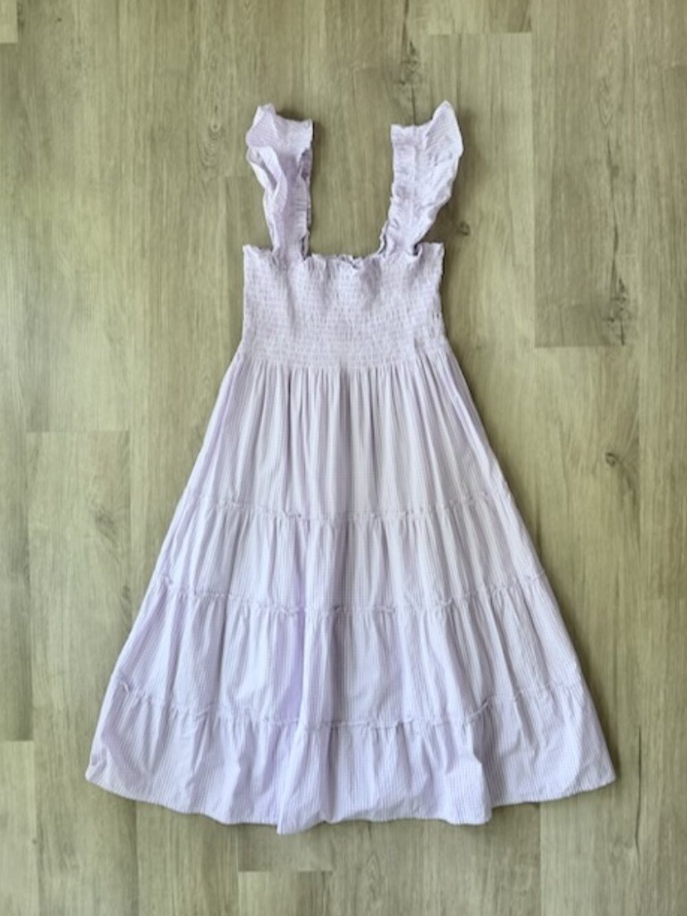Hill House Ellie Nap Dress Lavender Gingham Sz XS